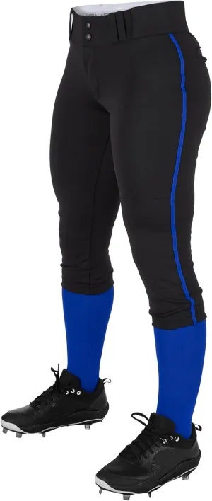 CHAMPRO Girls' Tournament Low-Rise Youth Softball Pants with Braid
