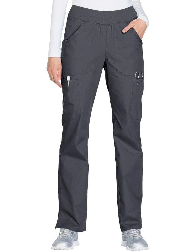 Cherokee Workwear Women's Mid Rise Straight Leg Pull-on Cargo Tall Pant
