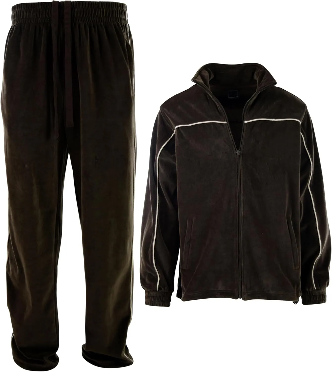 ChoiceApparel Mens Velour Tracksuit with Zippered Pockets