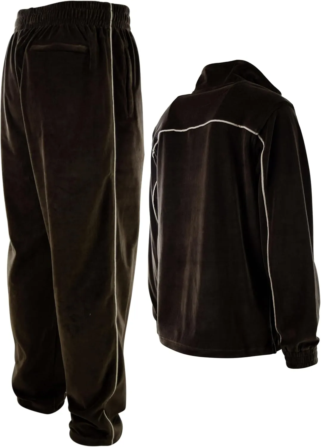 ChoiceApparel Mens Velour Tracksuit with Zippered Pockets