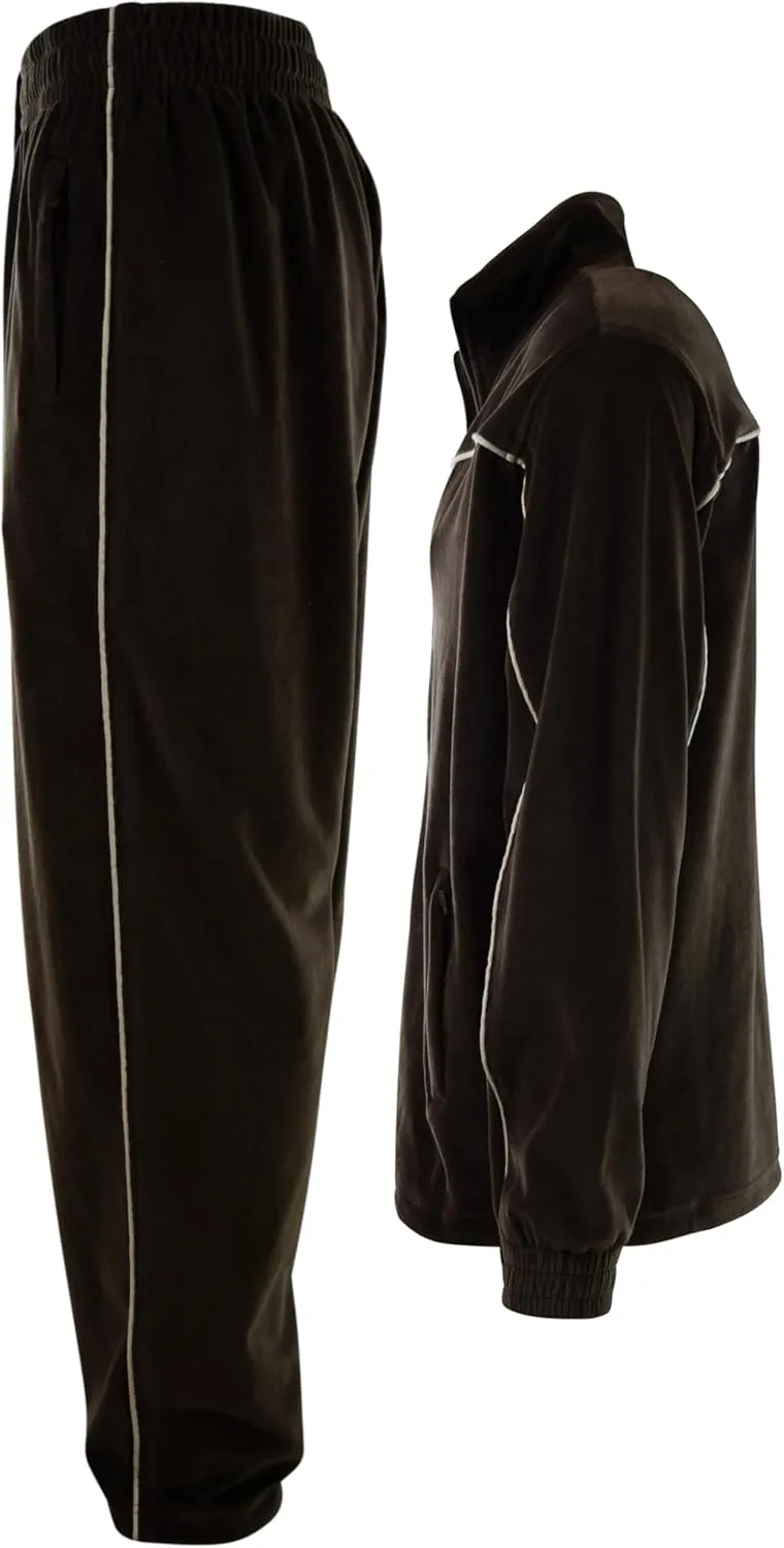ChoiceApparel Mens Velour Tracksuit with Zippered Pockets