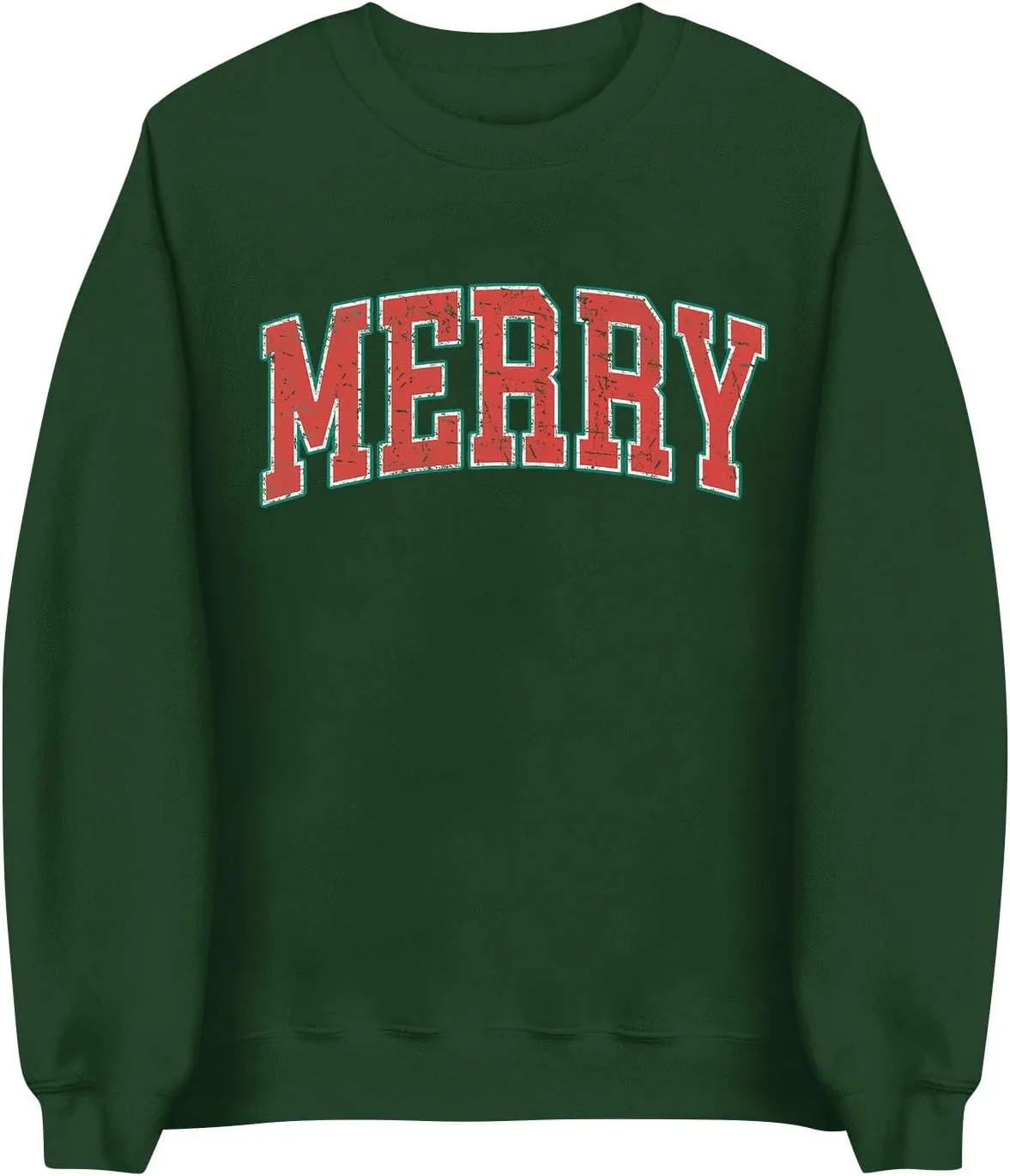 Christmas Sweatshirts for Women Xmas Oversized Crewneck Sweatshirt Cute Green Graphic Long Sleeve Hoodies Fleece Pullover