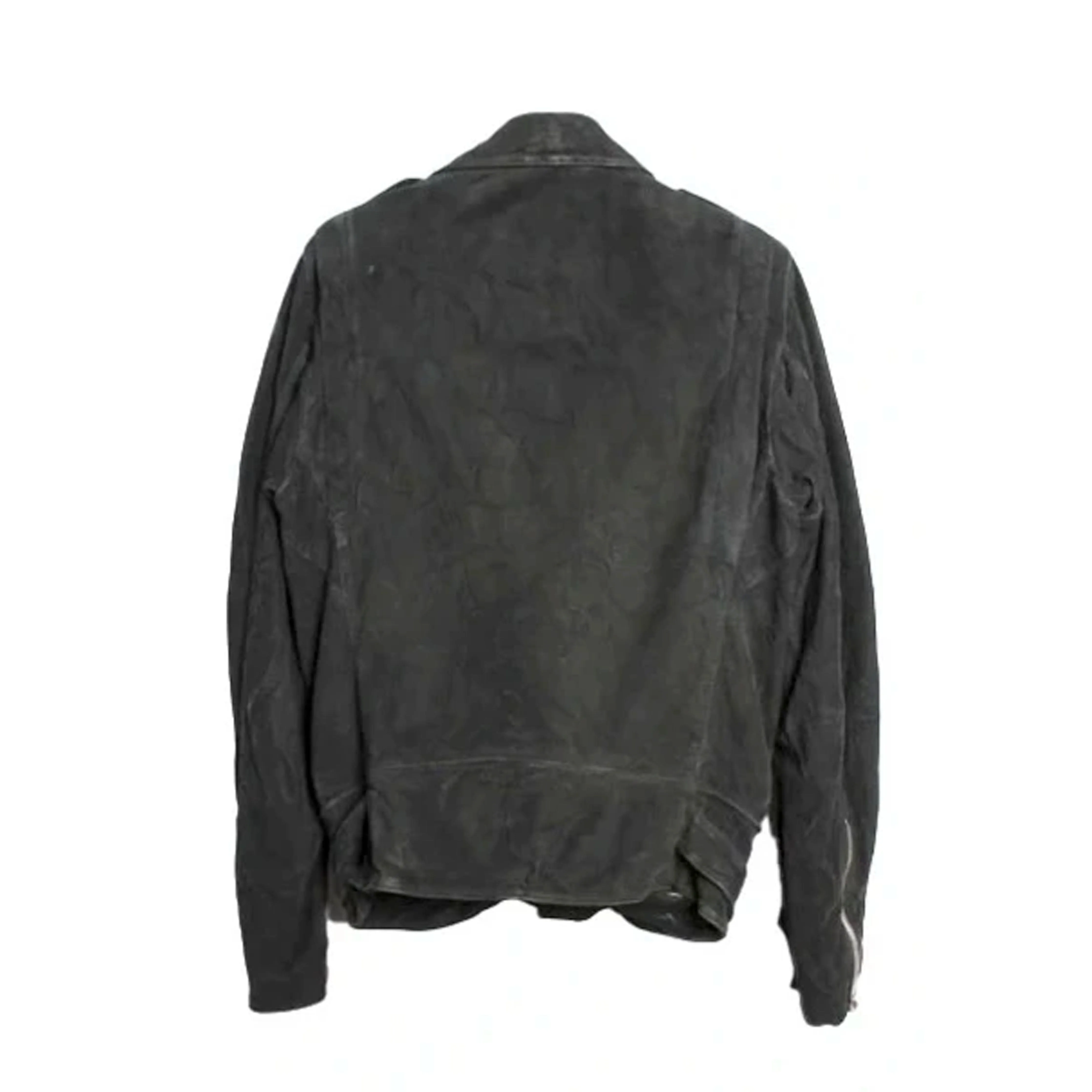 Christophe Decarnin Era Suede Leather Moto Biker Jacket