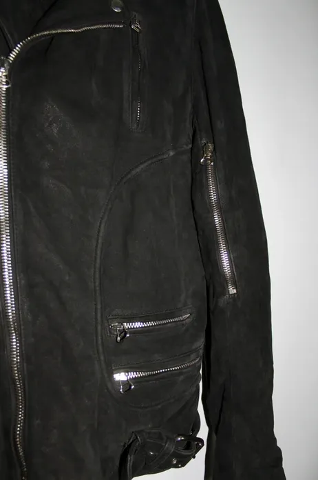 Christophe Decarnin Era Suede Leather Moto Biker Jacket