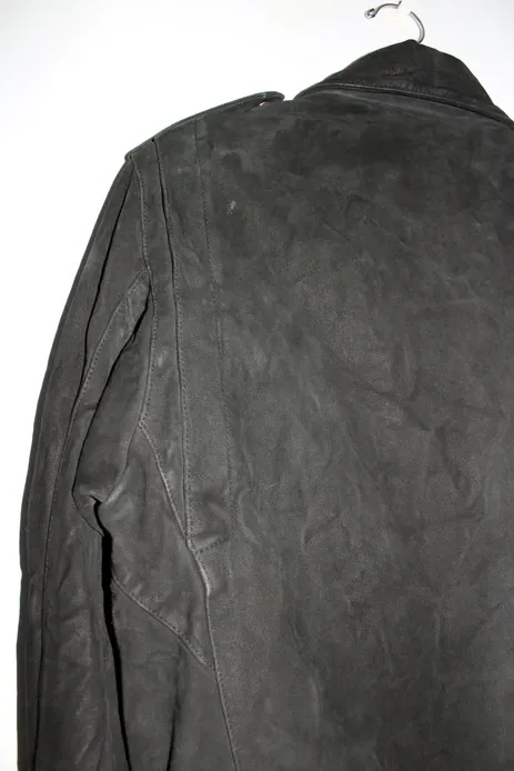 Christophe Decarnin Era Suede Leather Moto Biker Jacket