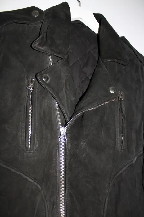 Christophe Decarnin Era Suede Leather Moto Biker Jacket
