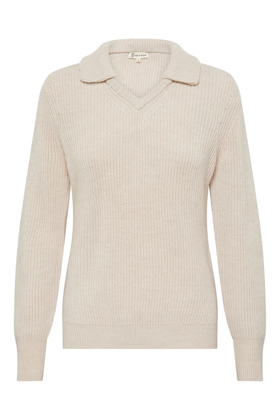 Collar V Neck Sweater Oat Melange