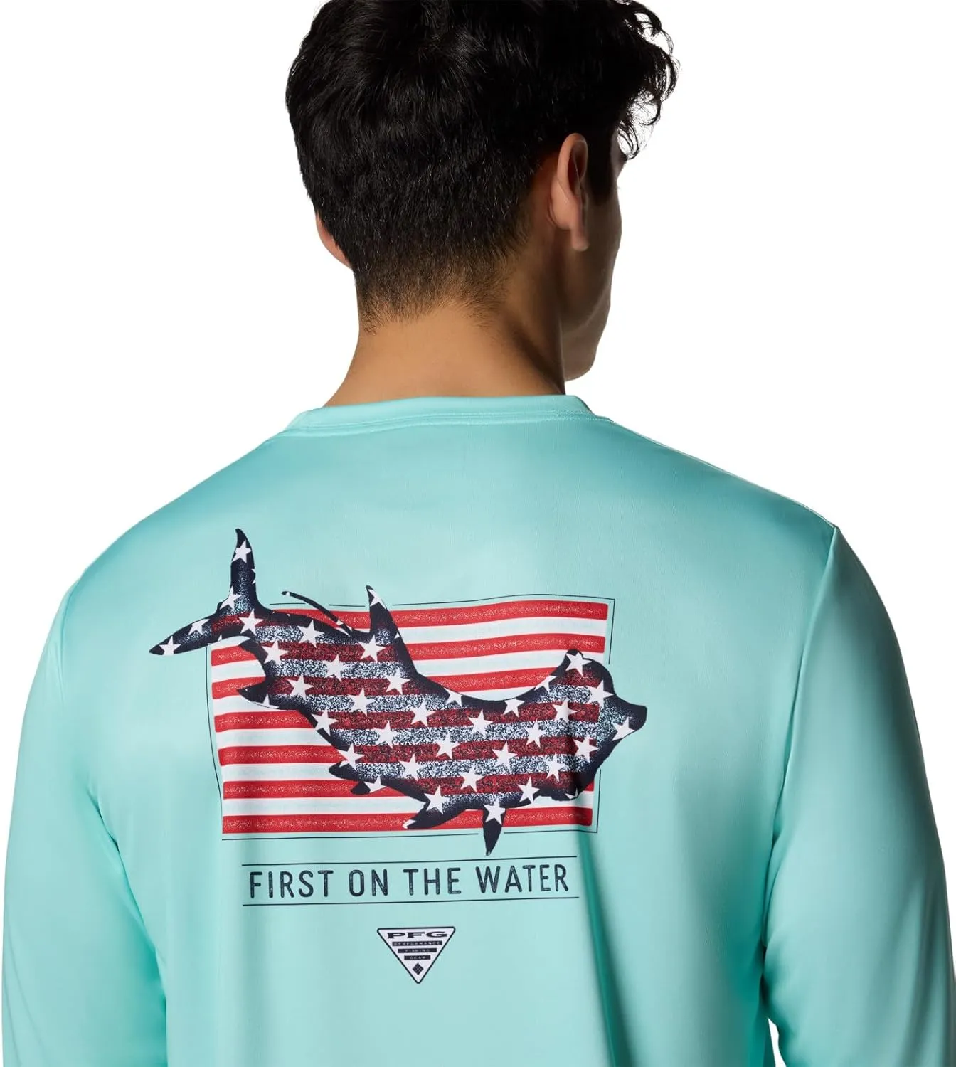 Columbia Men's Terminal Tackle PFG Fins and Stripes Long Sleeve
