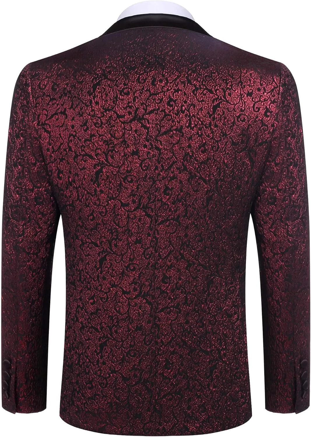 COOFANDY Men's Floral Tuxedo Jacket Jacquard Suit Jacket Slim Fit Blazer for Wedding, Prom, Dinner