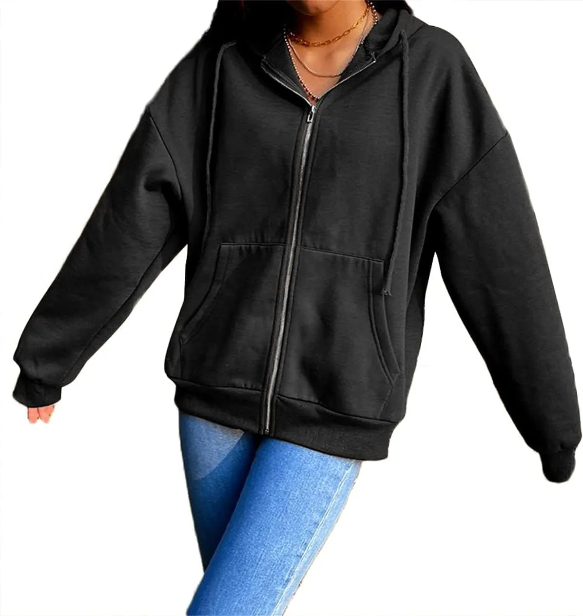 COOLMONAR Women Y2K Hoodie Y2K Athletic Workout Basic Casual Sweatshirt Harajuku Zip Up Hoodies