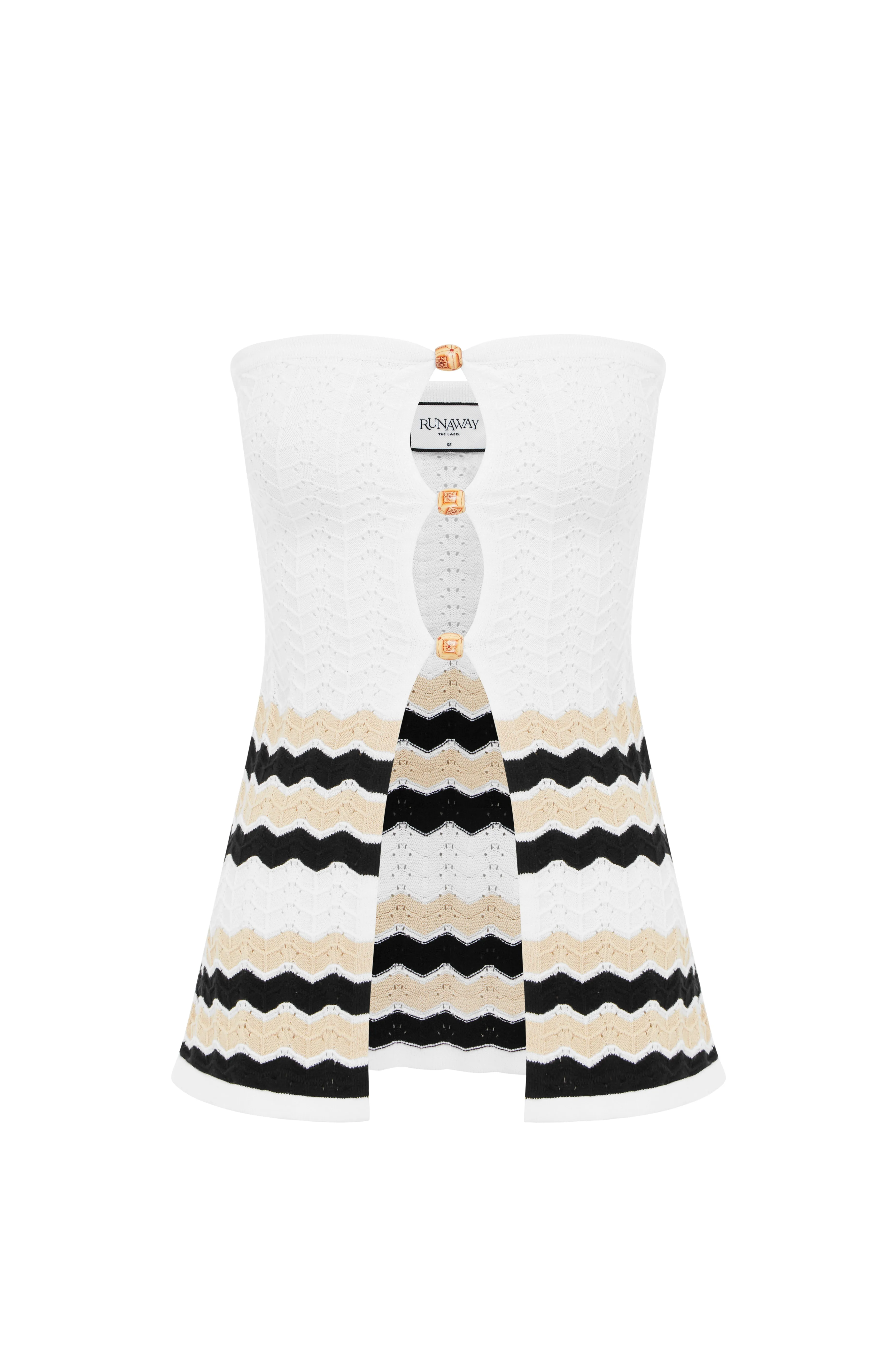 Coralina Top - WHITE/SAND- Runaway The Label