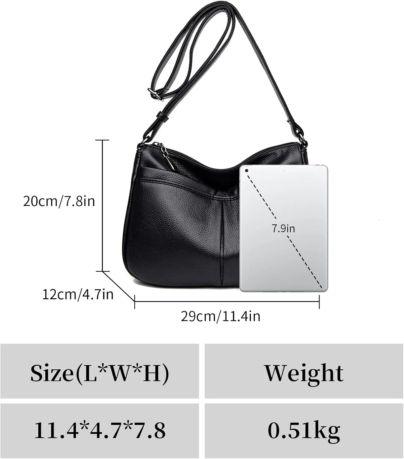 Crossbody Purse for Women Ladies Soft PU Leather Shoulder Bag Multi Pockets Purses and Handbags Satchel (Red)