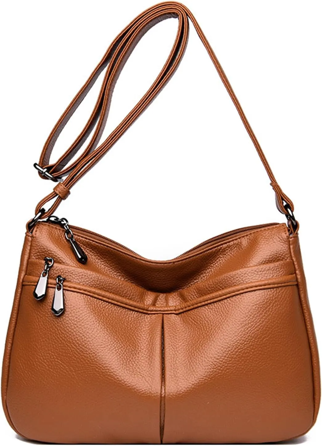 Crossbody Purse for Women Ladies Soft PU Leather Shoulder Bag Multi Pockets Purses and Handbags Satchel (Red)