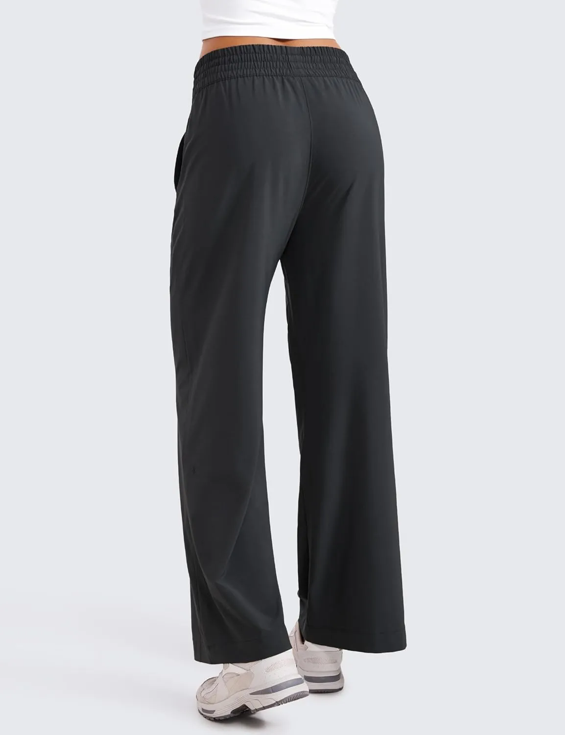 CRZ YOGA Lightweight Wide Leg Pants for Women 30" High Waisted Casual Lounge Travel Work Sweatpants Loose Fit Summer