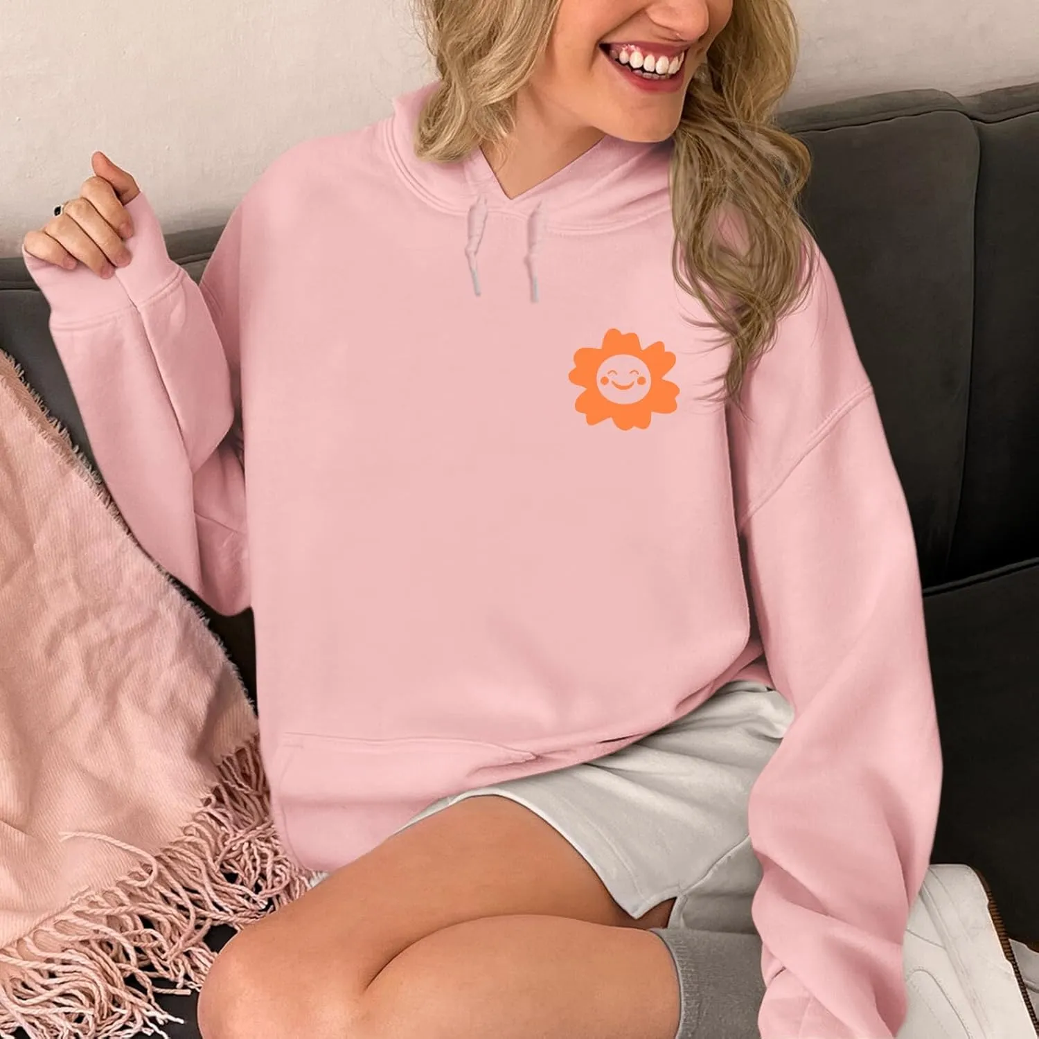 Cute Graphic Hoodies for Teen Girls Aesthetic Preppy Sweatshirts Inspirational Letter Slogan Loose Fit Pullover Tops