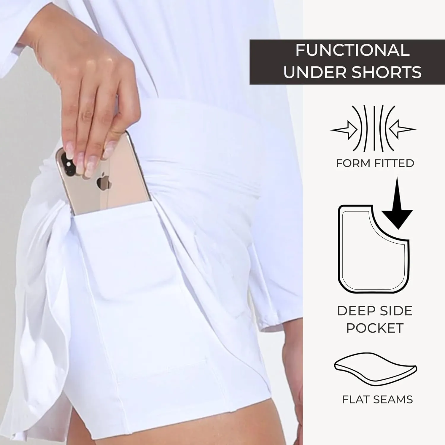Dona Jo Official JoJo Women Skirt - Pleated Tennis Skirt w/Shorts & Built in Deep Pockets, Active Wear Clothing