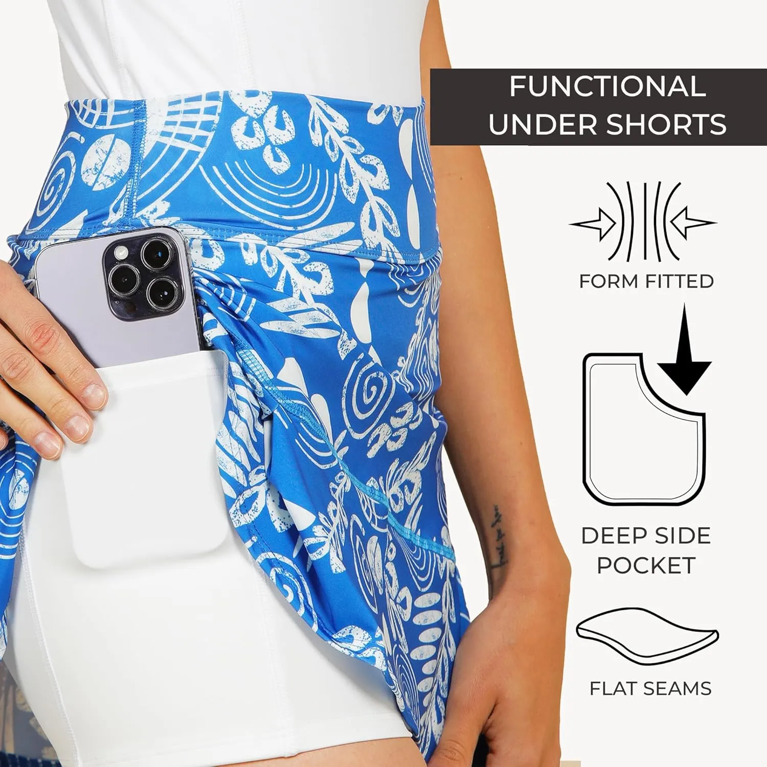 Dona Jo Official JoJo Women Skirt - Pleated Tennis Skirt w/Shorts & Built in Deep Pockets, Active Wear Clothing