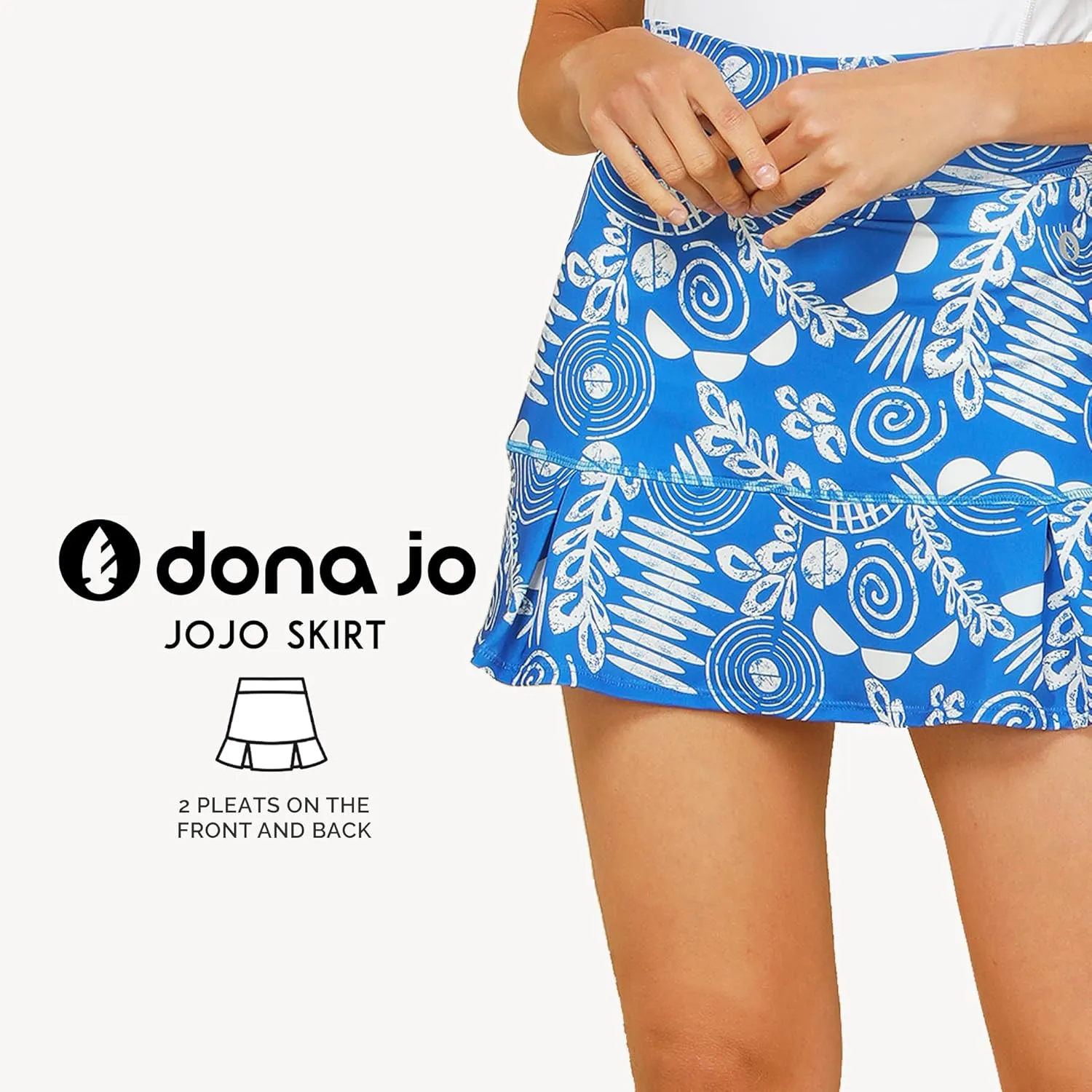 Dona Jo Official JoJo Women Skirt - Pleated Tennis Skirt w/Shorts & Built in Deep Pockets, Active Wear Clothing