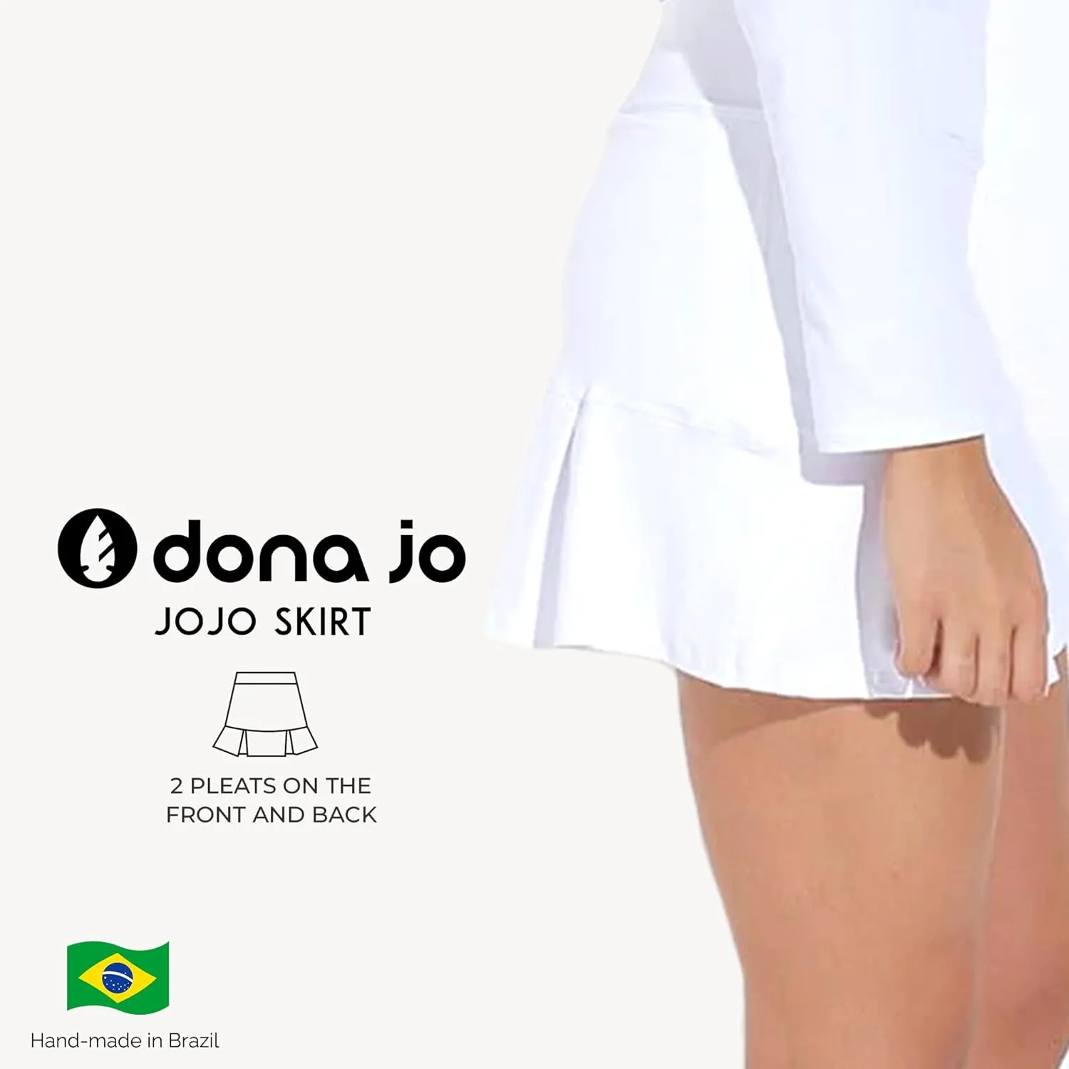 Dona Jo Official JoJo Women Skirt - Pleated Tennis Skirt w/Shorts & Built in Deep Pockets, Active Wear Clothing