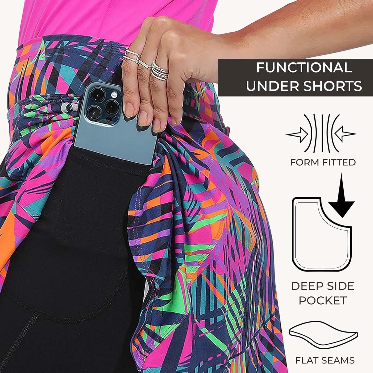 Dona Jo Ultimate Women's Active Performance Dri Fit Skirt - A-line Tennis and Golf Skort w/Shorts & Pockets for Sports