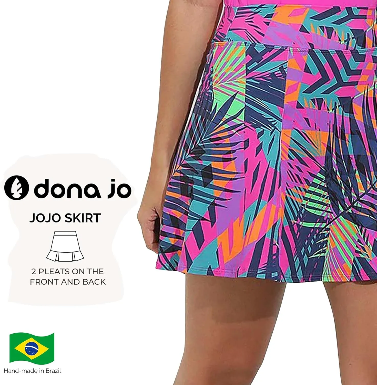 Dona Jo Ultimate Women's Active Performance Dri Fit Skirt - A-line Tennis and Golf Skort w/Shorts & Pockets for Sports