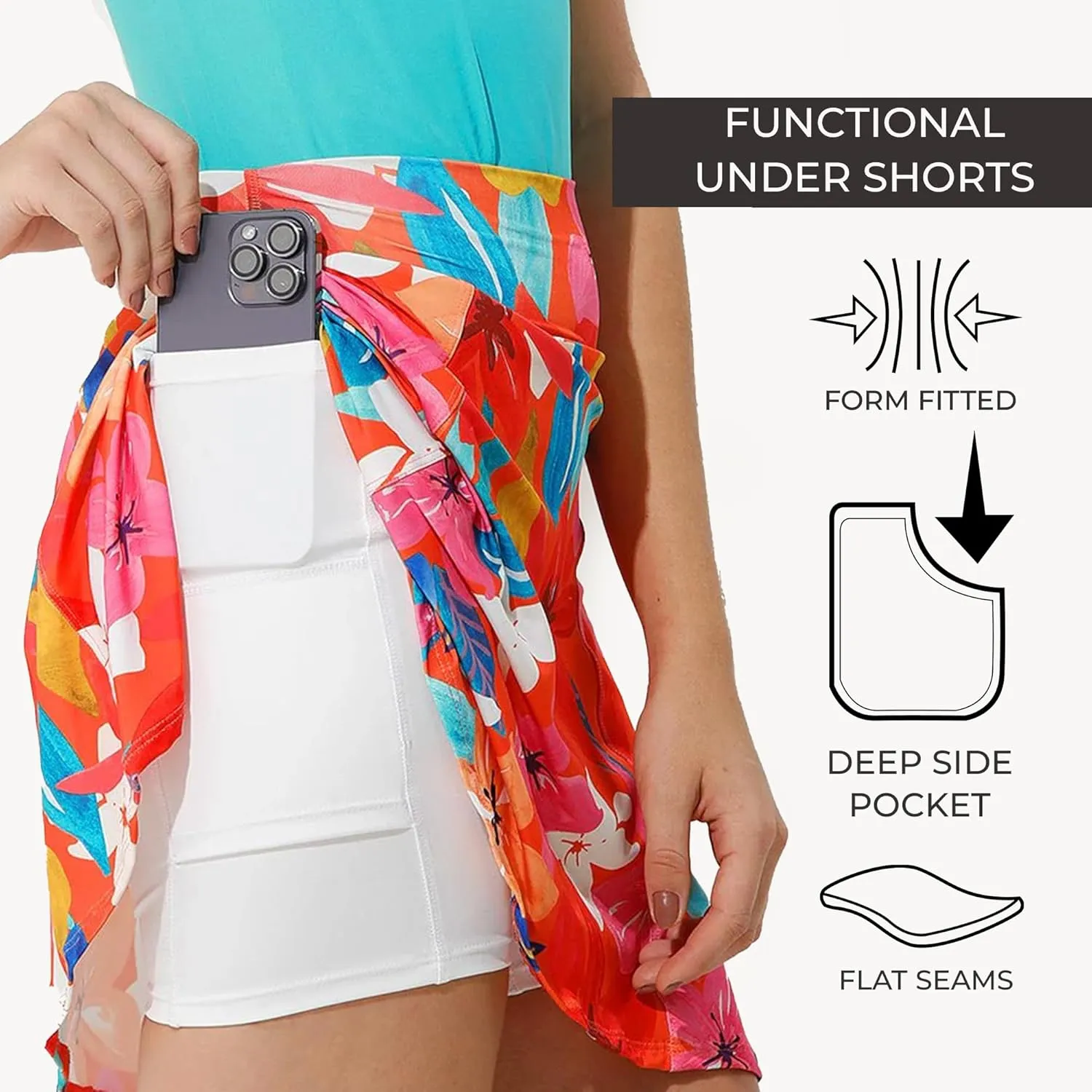 Dona Jo Ultimate Women's Active Performance Dri Fit Skirt - A-line Tennis and Golf Skort w/Shorts & Pockets for Sports
