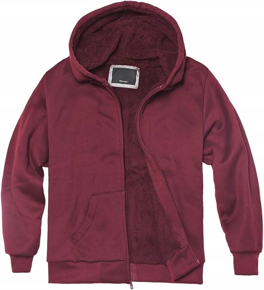 Facitisu Boys Fleece Hoodies Youth Sherpa Lined Full Zip Hooded Jacket Child Athletic Winter Warm Sweatshirts