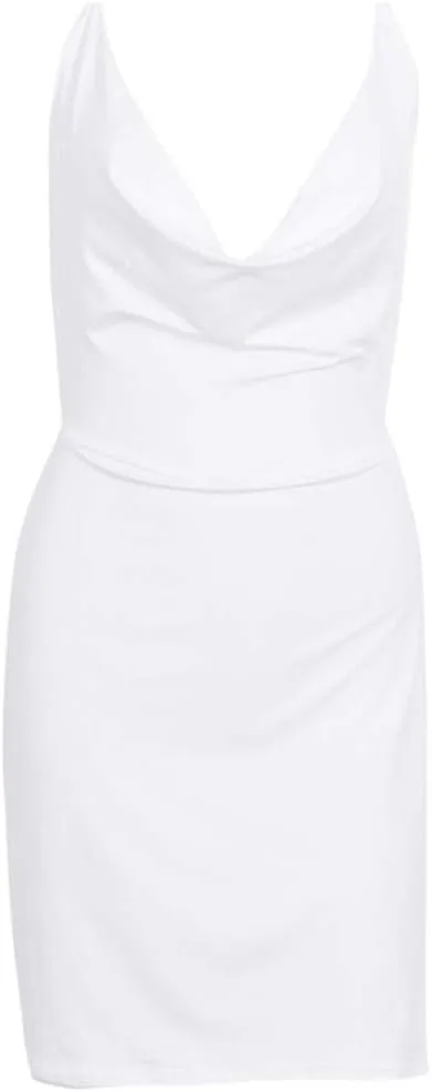 Fashion Women's Sexy Deep V-Neck Halter Backless Slit Mini Party Club Dress