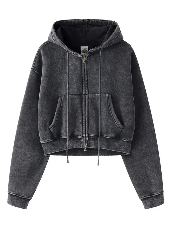 Fashionable Fleece Short Women's Hoodie with Zipper - SF1672