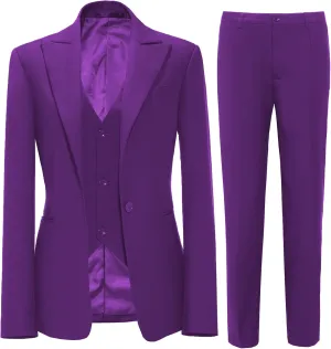 Formal Business Women Suit Set Office Work 3 Pieces Set Notch Lapel Single Breasted Vest Lady Suits Wedding Tuxedos Party