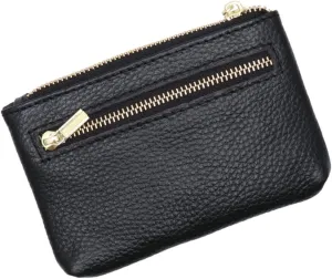FRCOLOR PU Leather Coin Purse Mini Zipper Wallet for Women Compact Coin Pouch for Cash Change Receipts Fits Pockets Briefcases for Everyday Use