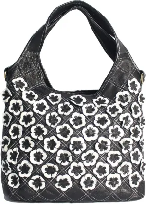 Genuine Leather Handbags for Women Designer Shoulder Bag 3D Floral Hobo Tote Bags Satchel Purses Crossbody Bag
