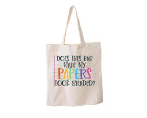 Graded papers teacher tote bag