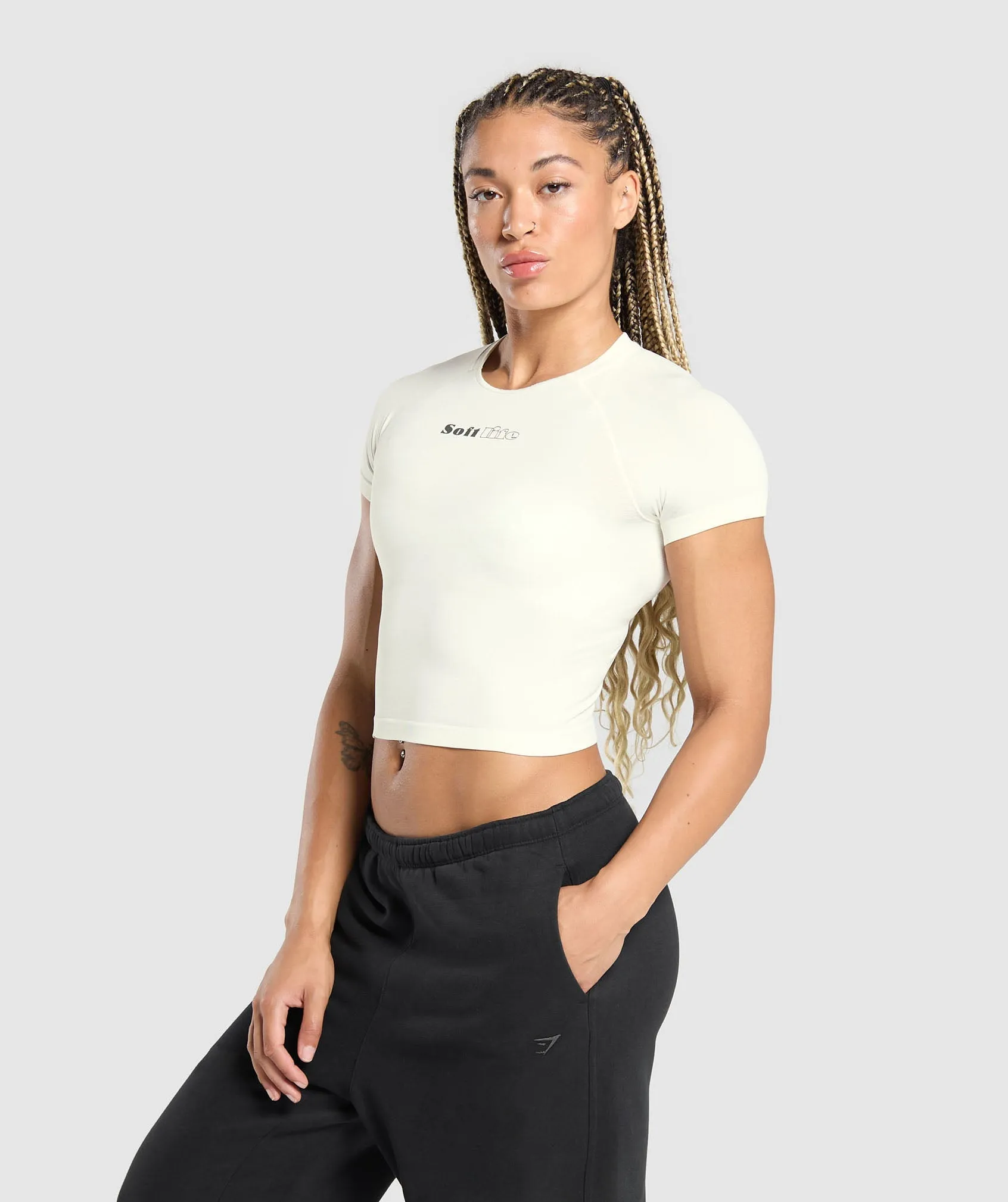 Gymshark Soft Life Baby Tee - Soft White