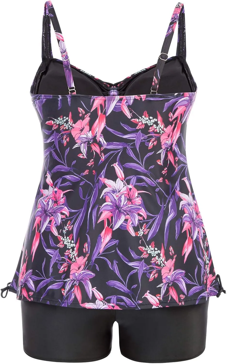 Hanna Nikole Plus Size Tankini Swimsuits for Women Two Piece Swim Top Shorts Tummy Control Bathing Suits