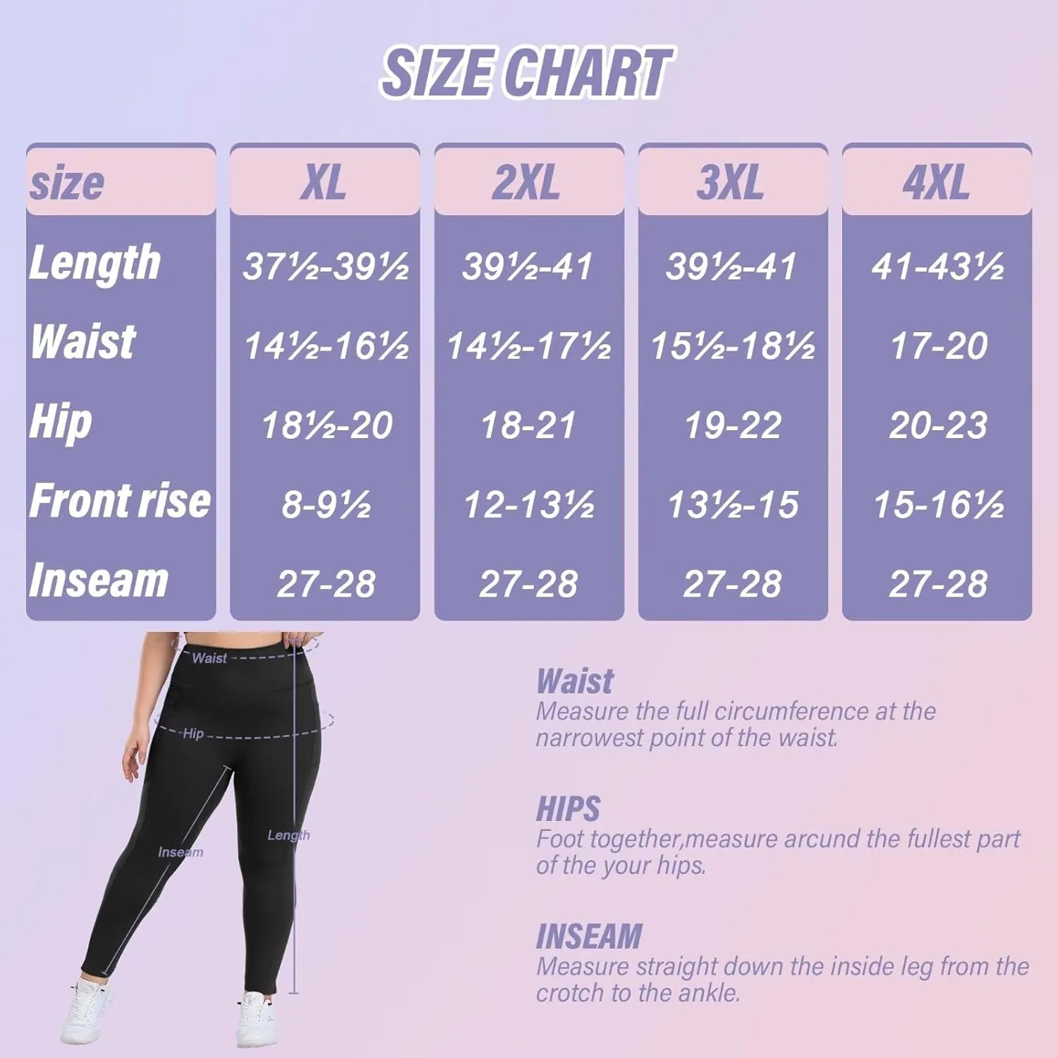 Happy.angel Plus Size Leggings with Pockets for Women, High Waisted Capri Yoga Workout Pants Cropped Tights 3X 4X