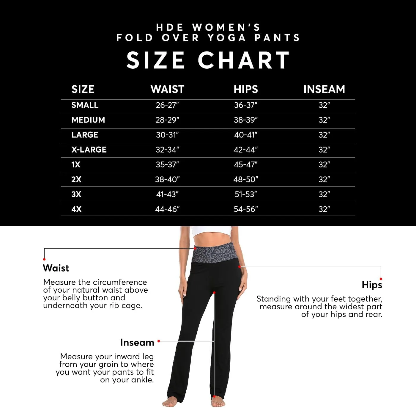 HDE Women's Color Block Fold Over Waist Yoga Pants Flare Leg Workout Leggings