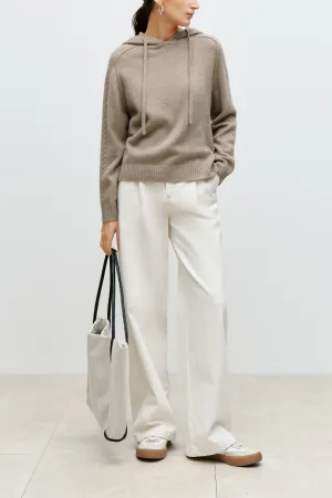 Hooded Knit Raw Velvet Brown