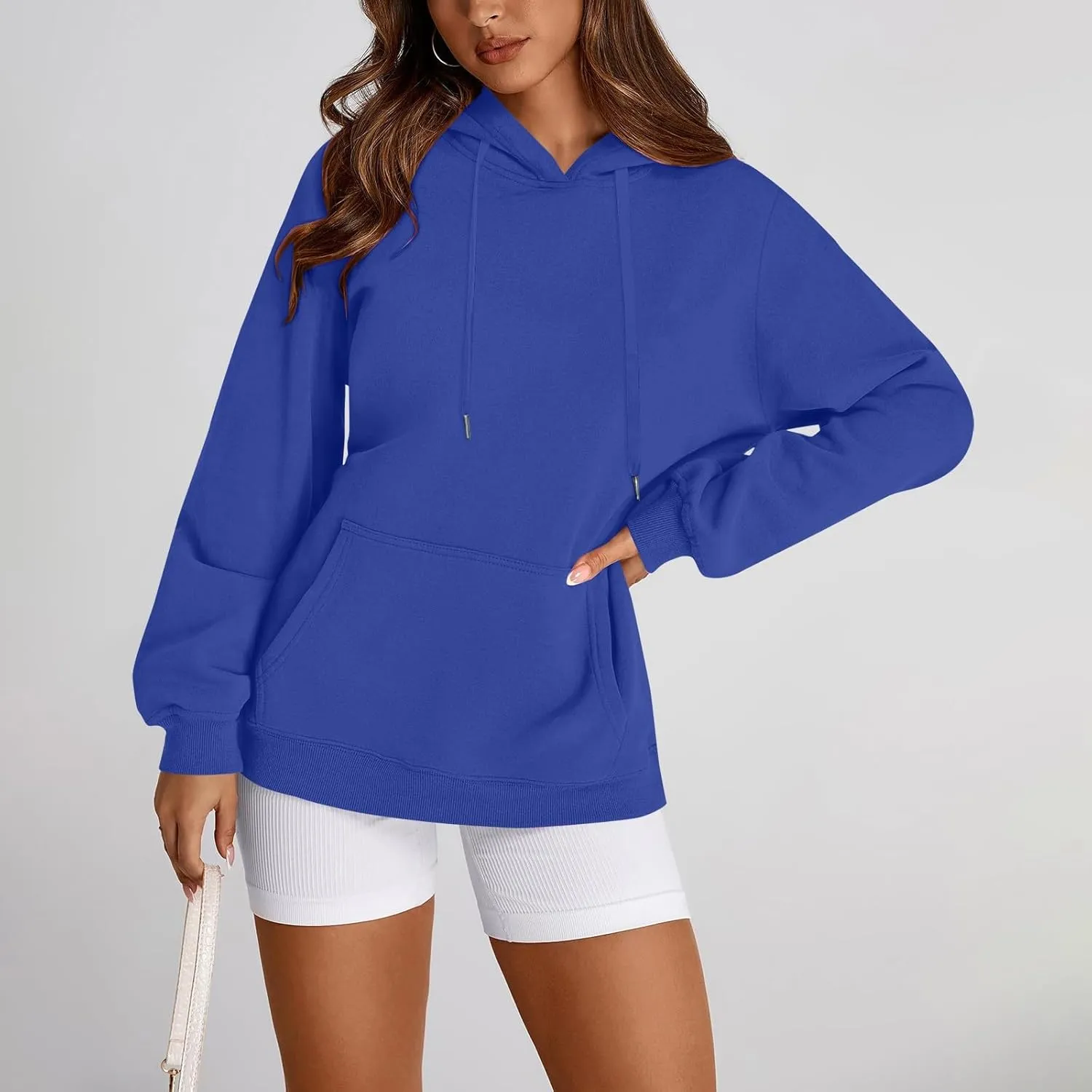 Hoodies for Women Fleece Lined Long Sleeve Hooded Sweatshirt Loose Fit Casual Hoodies Pullover with Pockets Fall Clothes