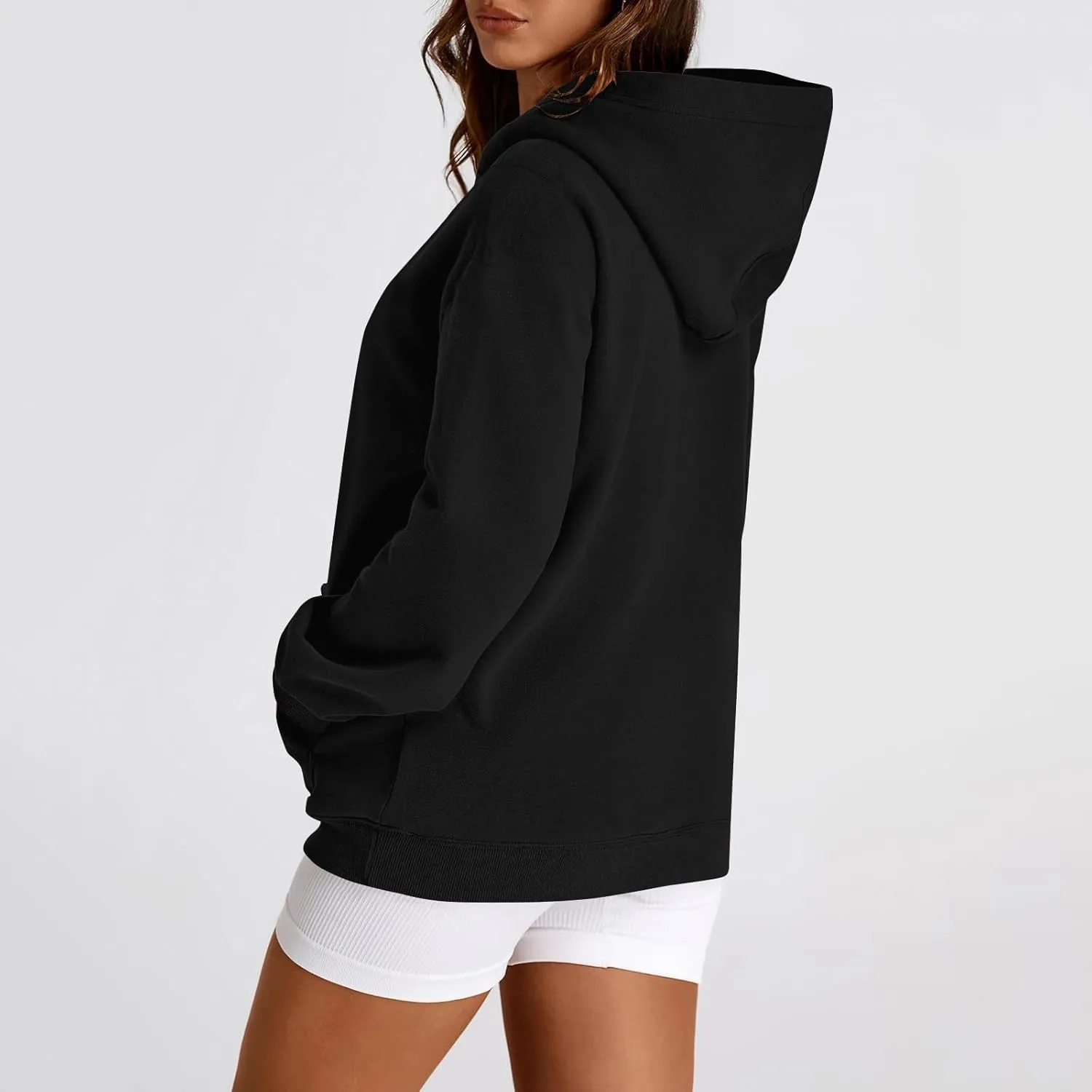 Hoodies for Women Fleece Lined Long Sleeve Hooded Sweatshirt Loose Fit Casual Hoodies Pullover with Pockets Fall Clothes
