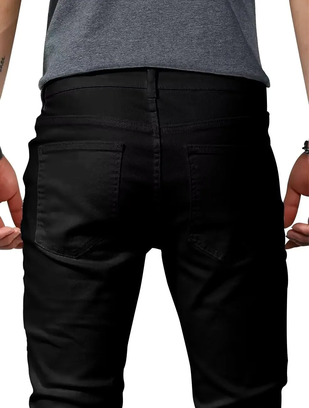 HUNGSON Mens Slim Fit Jeans Skinny Stretch Denim Pants for Men Straight Fit