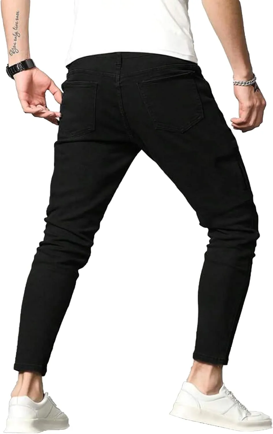 HUNGSON Mens Slim Fit Jeans Skinny Stretch Denim Pants for Men Straight Fit