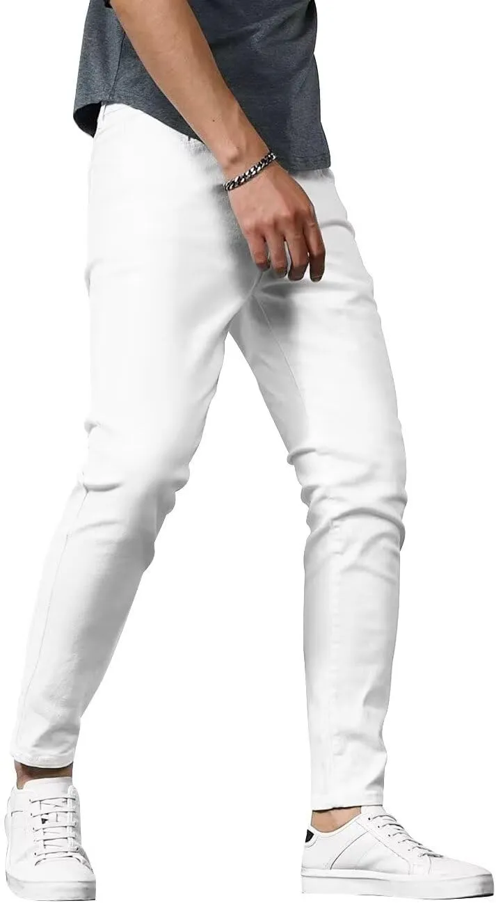 HUNGSON Mens Slim Fit Jeans Skinny Stretch Denim Pants for Men Straight Fit