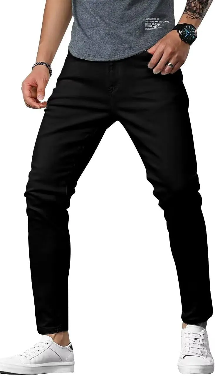 HUNGSON Mens Slim Fit Jeans Skinny Stretch Denim Pants for Men Straight Fit