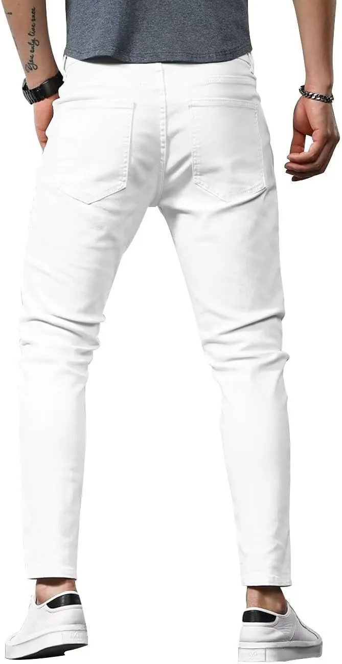 HUNGSON Mens Slim Fit Jeans Skinny Stretch Denim Pants for Men Straight Fit
