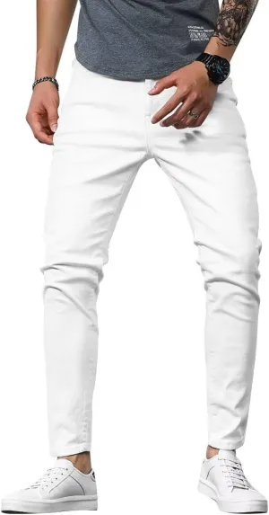 HUNGSON Mens Slim Fit Jeans Skinny Stretch Denim Pants for Men Straight Fit