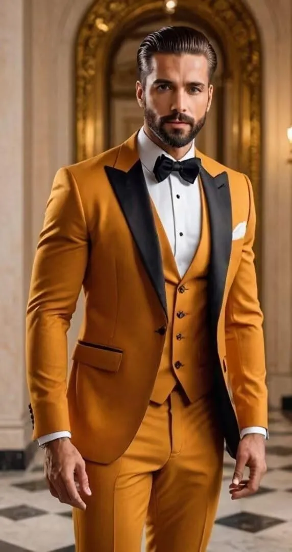 HUUTOE Mens Suits 3 Piece Slim Fit Suit for Men Groom Suit for Wedding Men's Tuxedos Homecoming Prom Suit Pants Vest Set