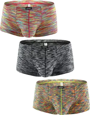 IKINGSKY Men's Stretch Boxer Briefs Underwear Sexy Low Rise Men Pouch Boxer Shorts