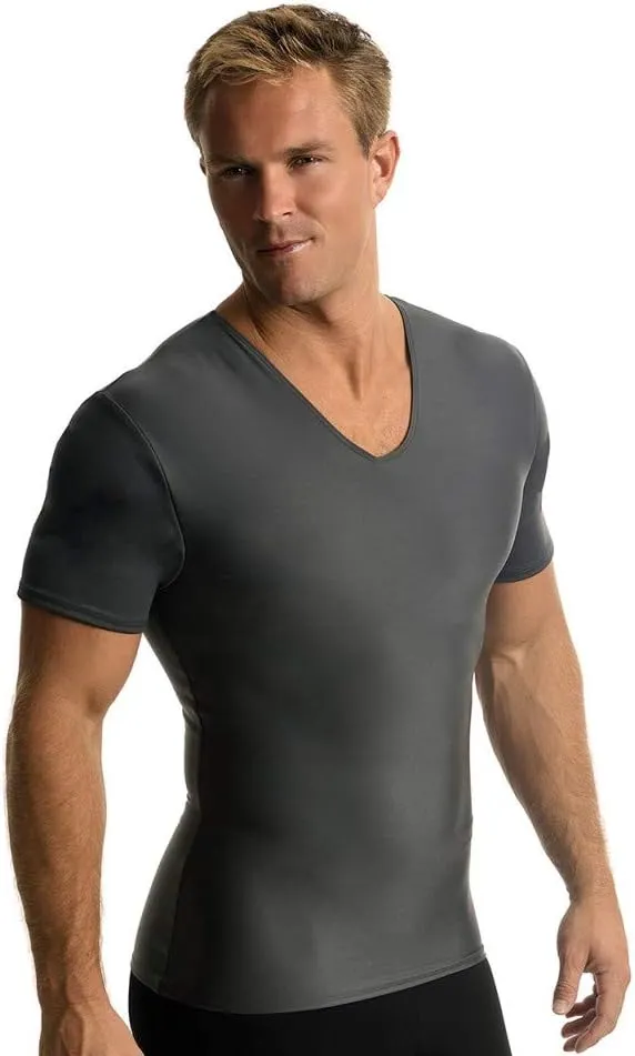 Insta Slim 3 Pack V-Neck, Look Up to 5 Inches Slimmer Instantly, Black