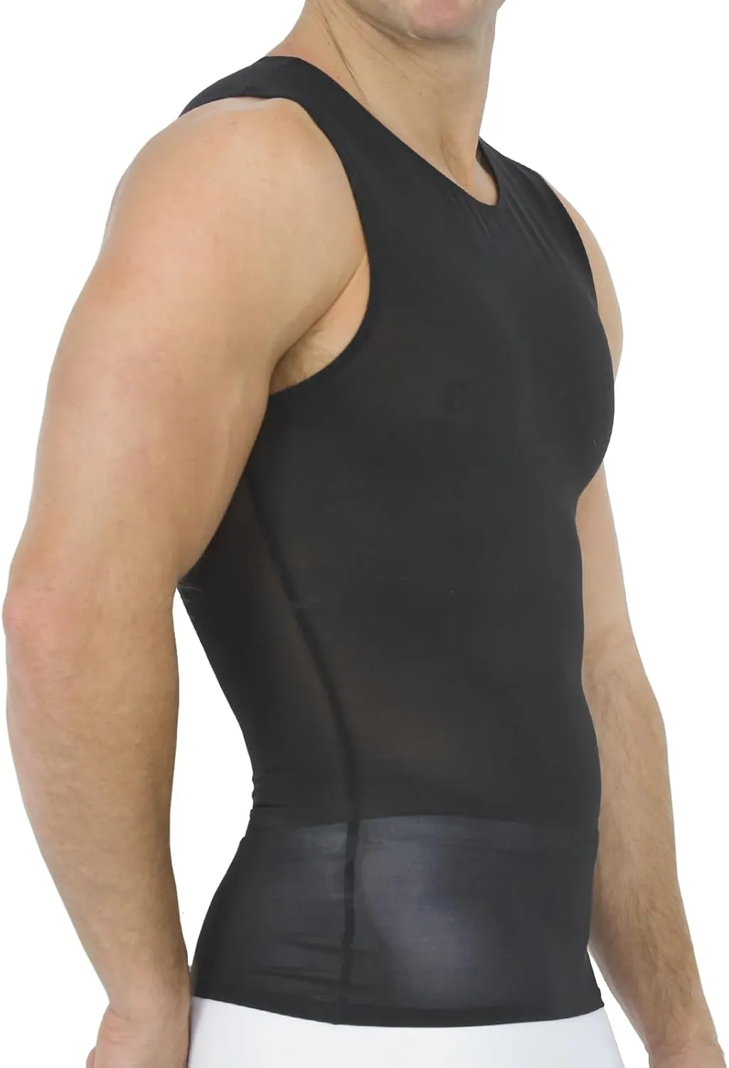 Insta Slim - Made in USA - Mens Compression Sleeveless Crew-Neck Slimming Shapewear Body Shaper with Tummy Control